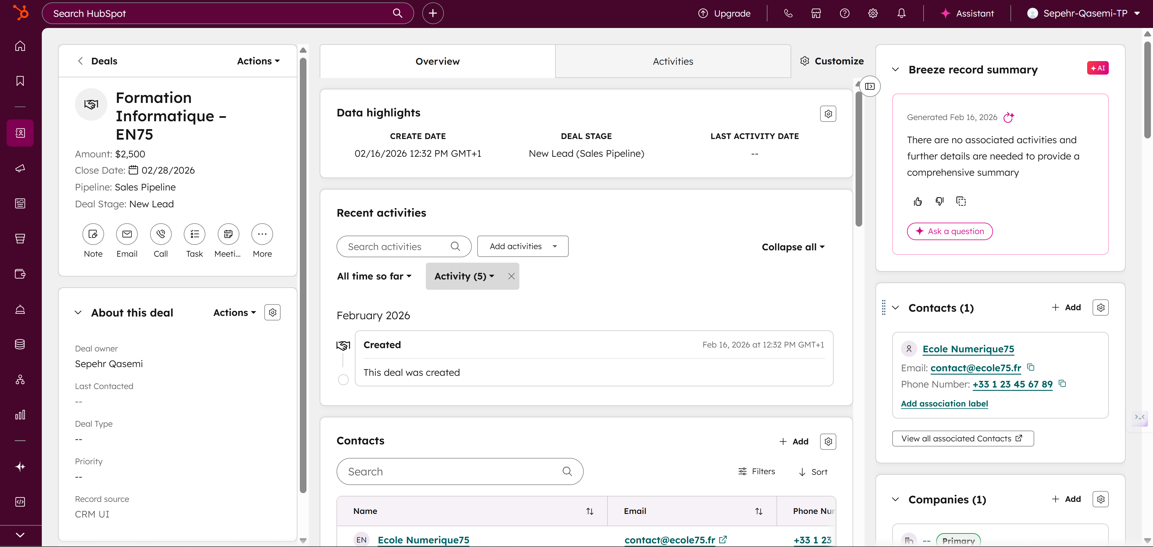 HubSpot assignment screenshot 4