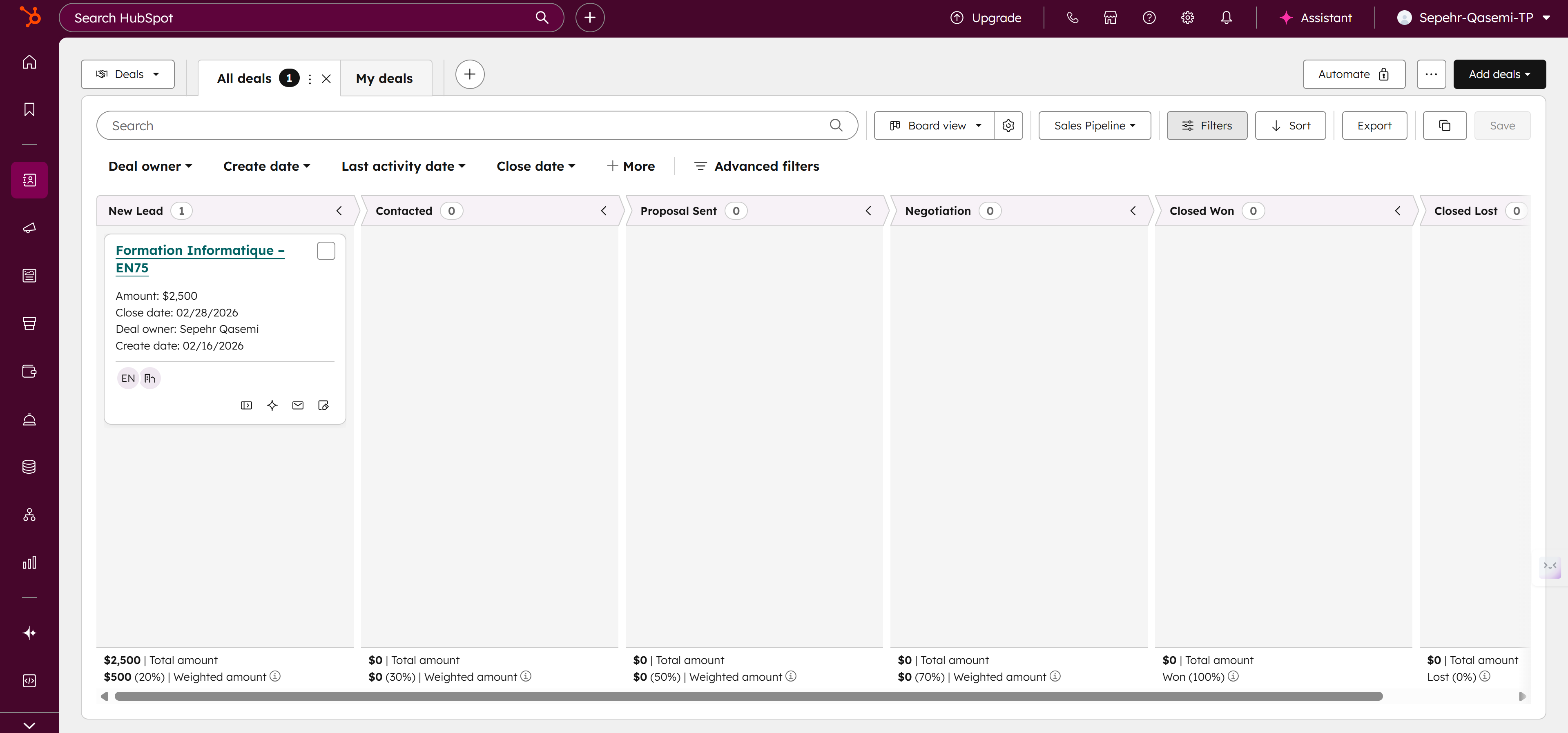 HubSpot assignment screenshot 5
