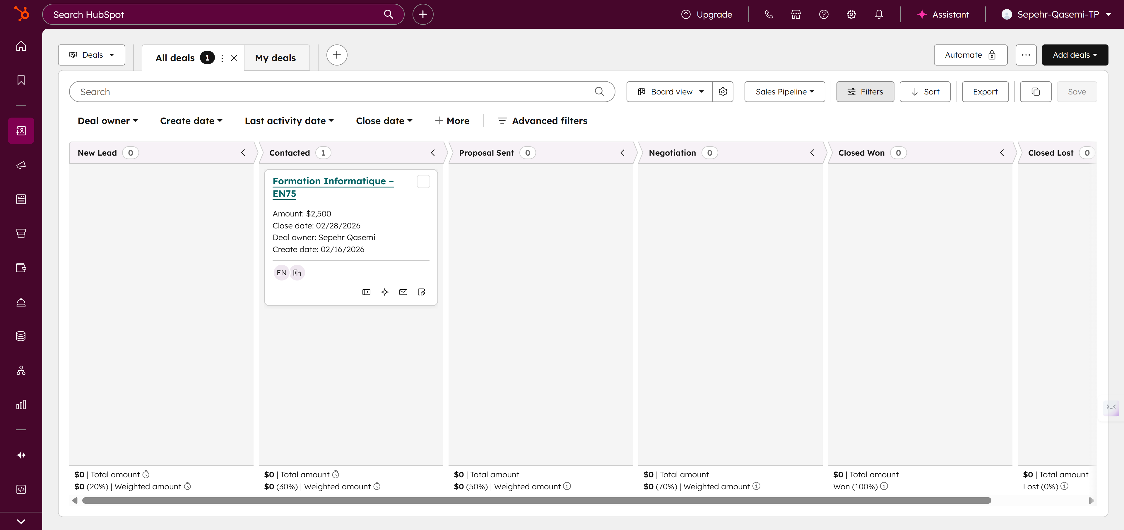 HubSpot assignment screenshot 6