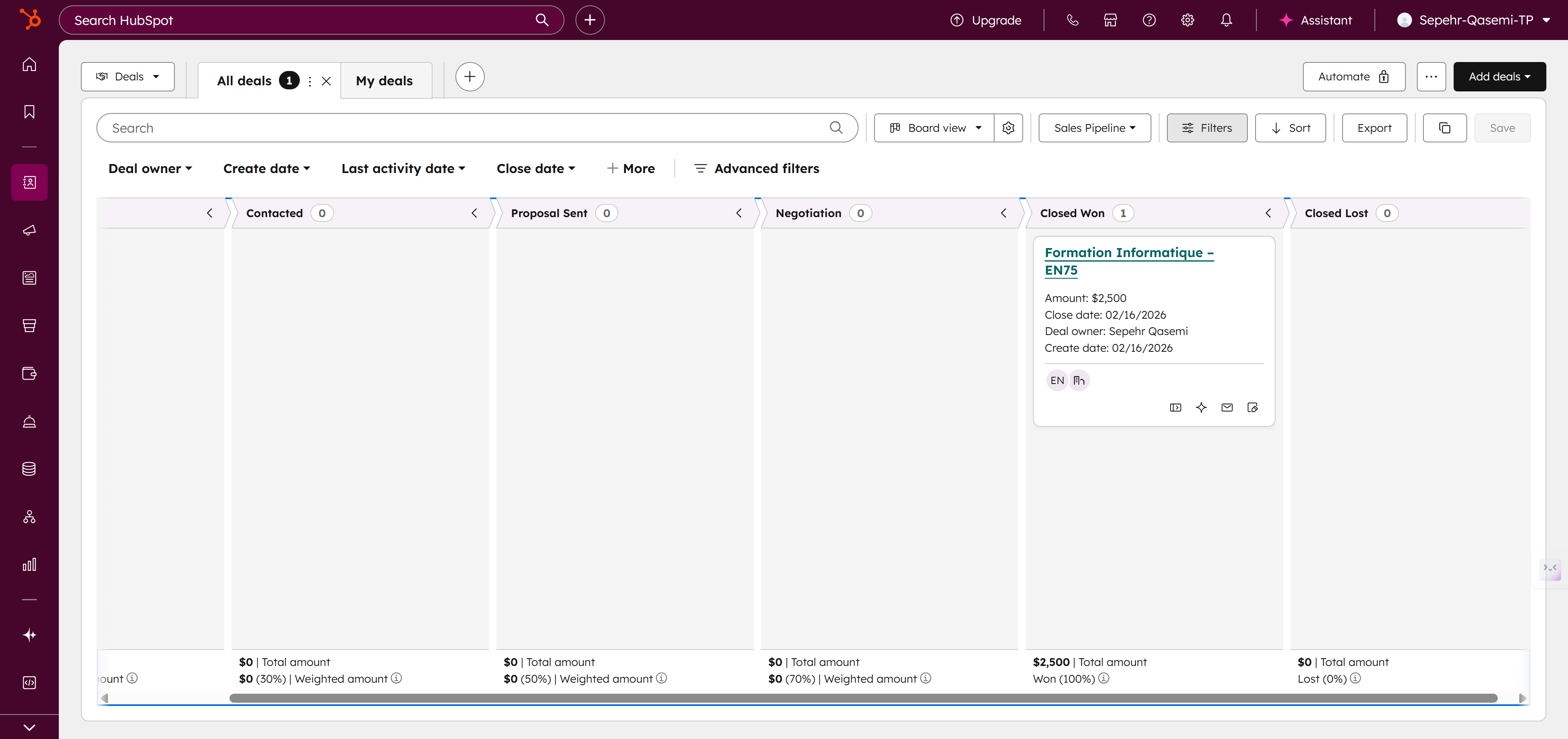 HubSpot assignment screenshot 8